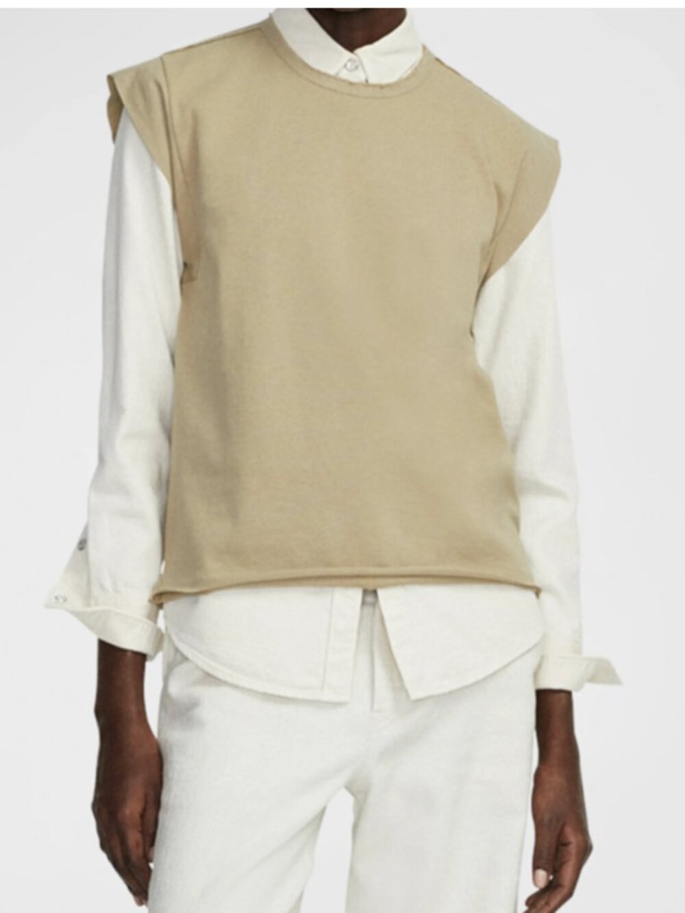 NWT RAG & BONE MIX MEDIA MUSCLE TOP IN KHAKI - S